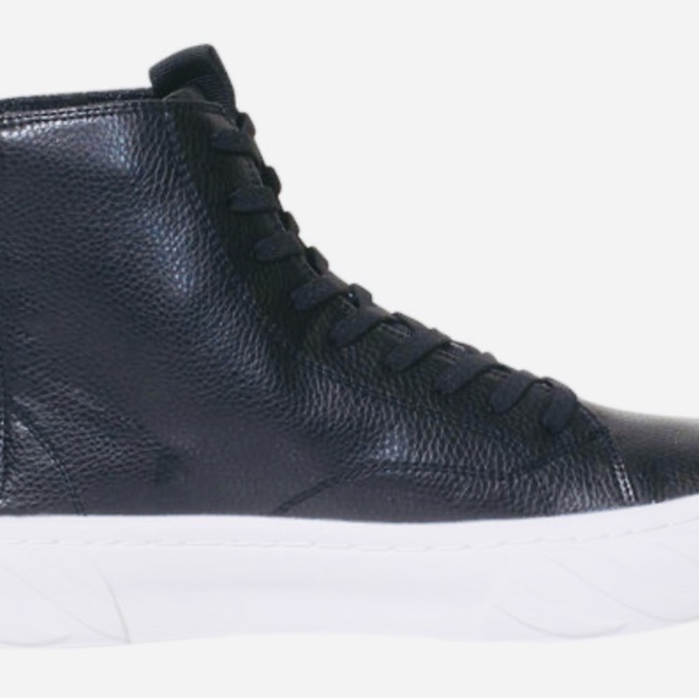Black Leather High-Top Men's Sneakers Karl lagerfield